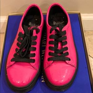 Dr. martens smooth pink leather sneakers